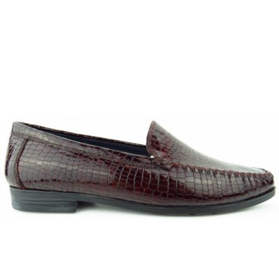 Sioux Damen Campina Hw Minot Slipper In Magenta Rotbraun Kroko Sioux Damen Campina Hw Minot Slipper In Magenta Rotbraun Kroko