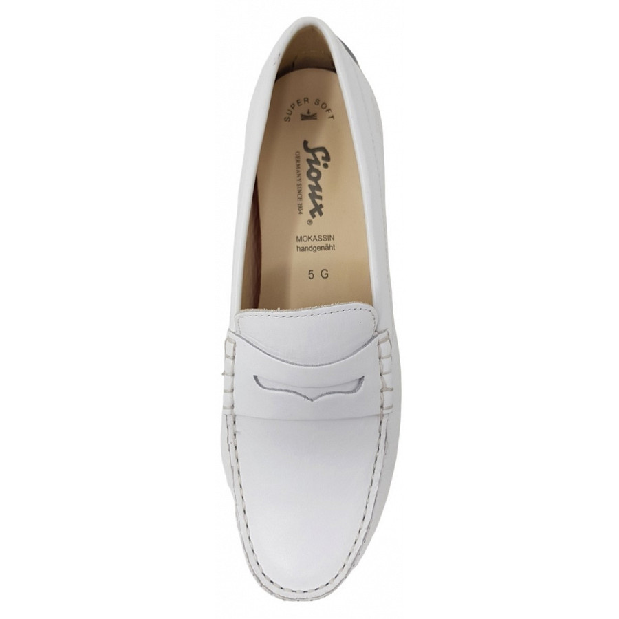 Sioux Damen Carmona 700 Mokassin In Weiss Managu